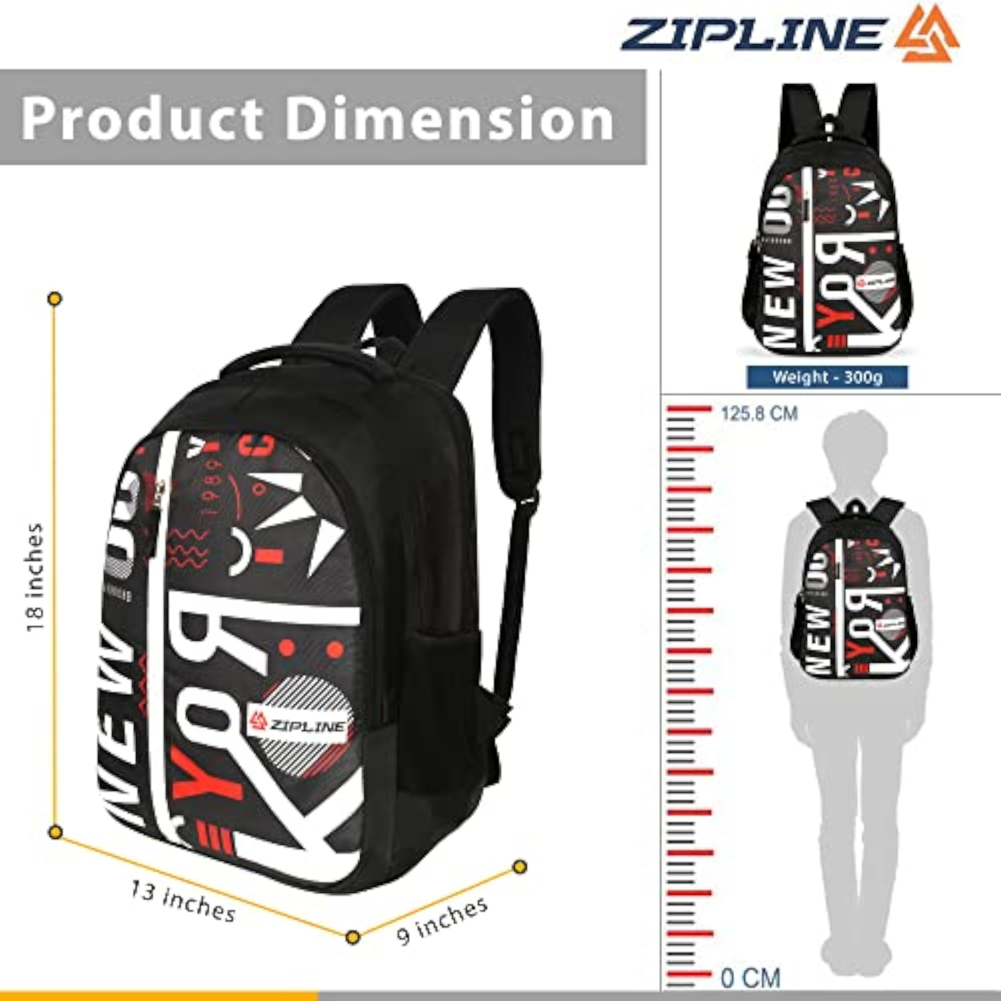 Water Resistant Casual Backpack for Boys & Girls, 35L