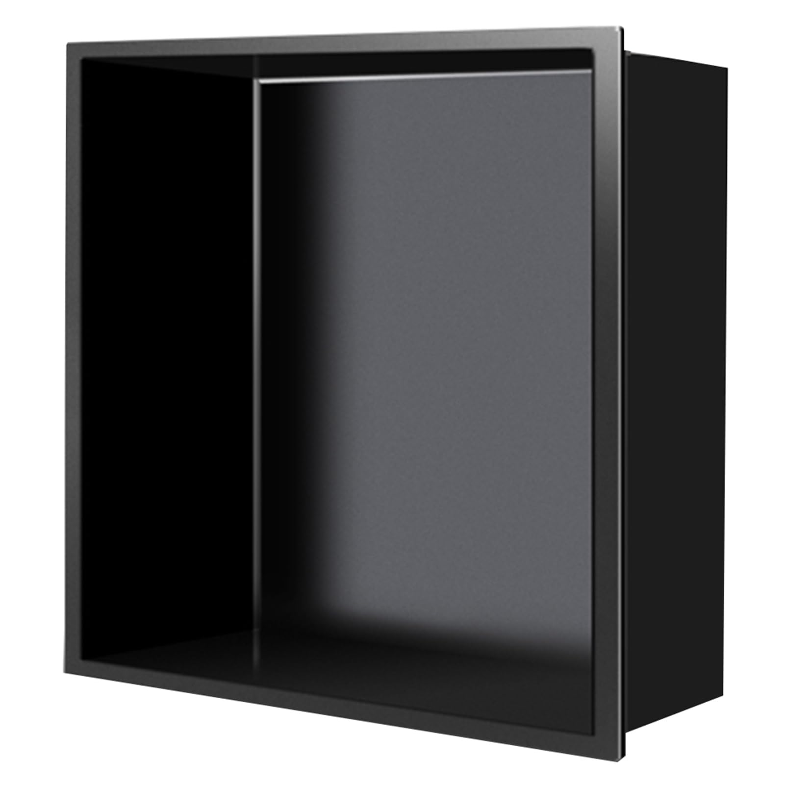 QUSYZD Recessed Stainless Steel Shower Niche - Waterproof Leak-Proof Organizer for Shampoo, Toiletries & Cosmetics - Stylish Bathroom Storage Shelf,Black-32x32x12.5CM