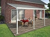 Hochwertige Aluminium Terrassenüberdachung, Terrassendach 400x425 cm (TxB) - weiß