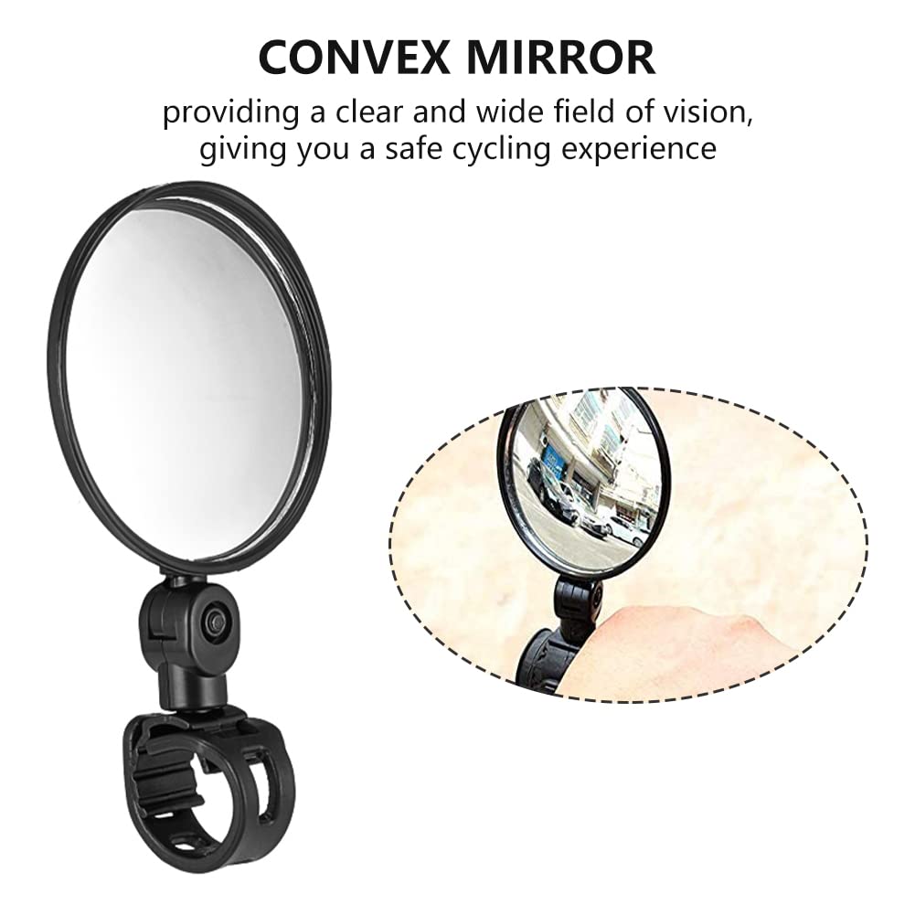 Bicycle Mirror, Bicycle Handlebar Mirror, Bicycle Mirrors, Electric Scooter, 360° Convex Mirror, Adjustable Bicycle Mirror, Rear View Mirror, Adjustable Rotating Handlebars Mounted, 2 Pieces 2