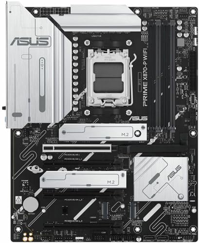 ASUS Prime X870-P WiFi AMD AM5 X870 ATX Motherboard 14+2+1 80A DrMOS Power Stages, DDR5, PCIe 5.0, PCIe 5.0 x16, Q-Release, 4X M.2, Wi-Fi 7, Q-Antenna, 2.5Gb LAN, USB4®, USB Type-C®, BIOS Flashback™