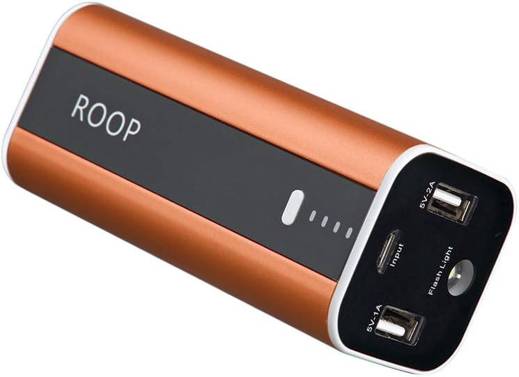 ROOP 12000mAh Fast Charger Dual USB External Battery Pack Portable Battery Charger Power Bank for iPhone iPad Mini Samsung Galaxy S6 More Phones and Tablets (gold yellow)