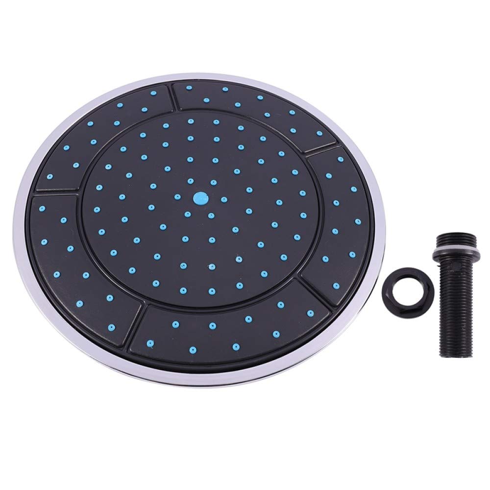 Pomme de douche de toit ronde en plastique noir de 25 cm pour cabine