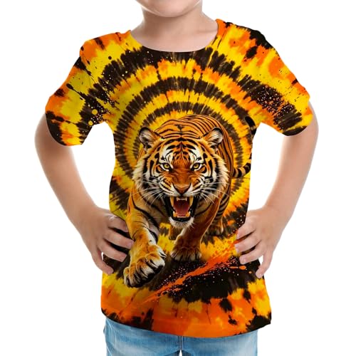 Image of Big Kids Tie Dye Shirt for Boys Girls Short Sleeve Hippie Tshirt Senior Tee