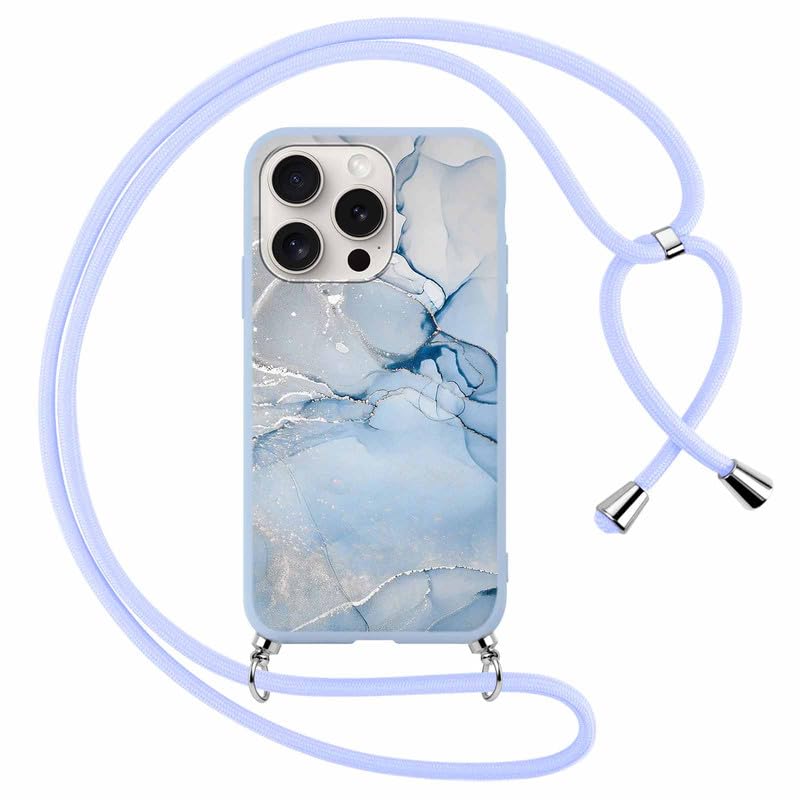 Coque IPhone 14/13 Avec Cordon Réglable - Motif Fleur, Silicone, Anti-choc, Lanière Ajustable