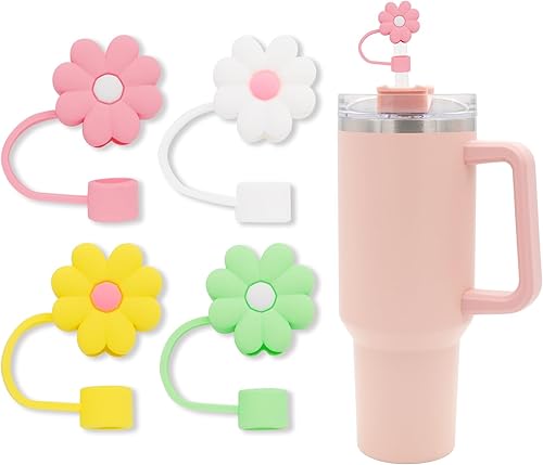 4 fundas de popote para vaso Stanley de 30 y 40 onzas, tapas de popote de silicona de 0.4 pulgadas, tapa para accesorios de copa Stanley, a prueba
