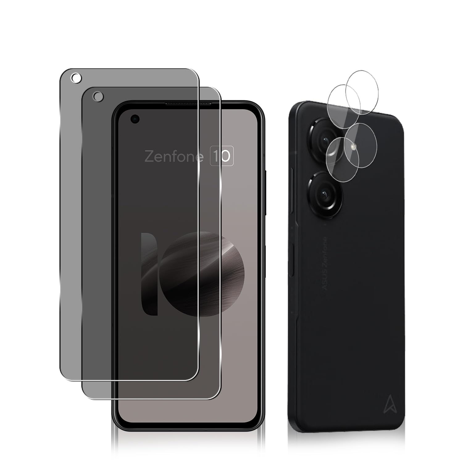 MiRowy Sichtschutzfolie Für Asus Zenfone 10 – 2x Display, 2x Kamera, 9H, Anti-Spähen
