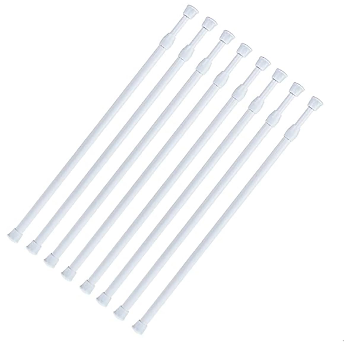 Tension Rods 28 to 48 Inches 8 Pack,Tension Curtain Rod,Spring Tension Rods,Adjustable Extension Spring Rods Closet Rod for Windows,Kitchen, Bathroom,Cupboard,Wardrobe