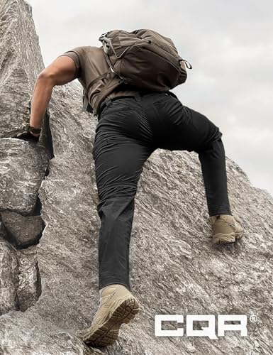 Image of CQR Men's Convertible Cargo Tactical Pants, Water Resistant Outdoor Hiking Pants, Zip Off Lightweight Stretch Work Pants