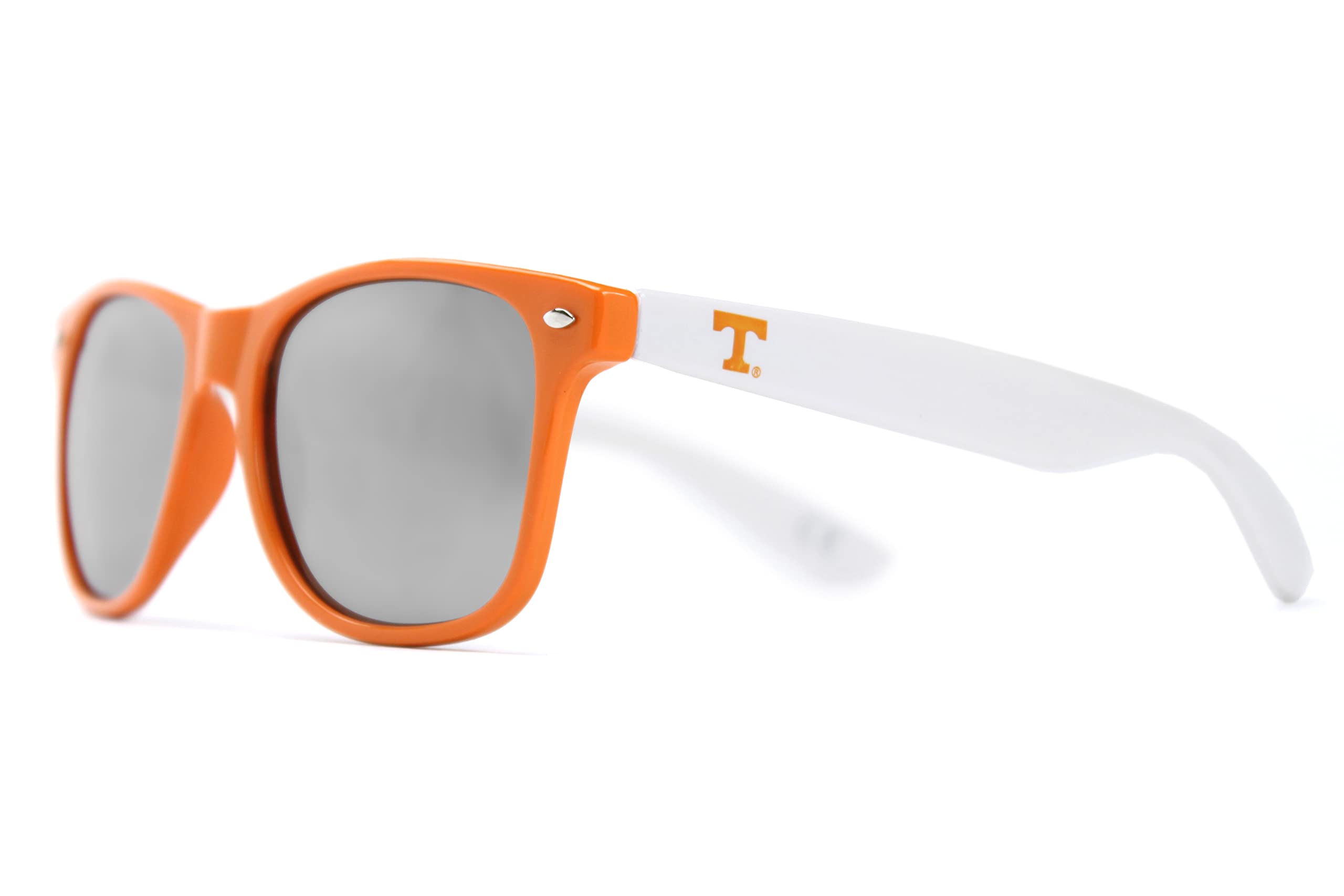 NCAA Tennessee Volunteers TENN-3 Orange Front Temple, Silver Lens Sunglasses, One Size, Orange