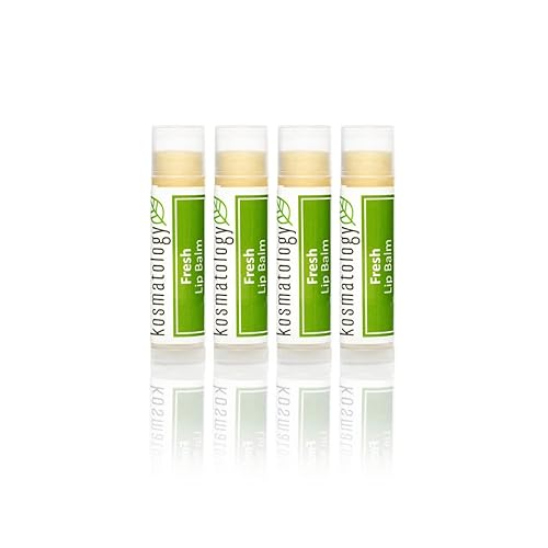 Bálsamo labial orgánico de menta verde, paquete de 4 unidades, sin cera de abeja, vegano, 100% natural hidratante para labios agrietados y secos