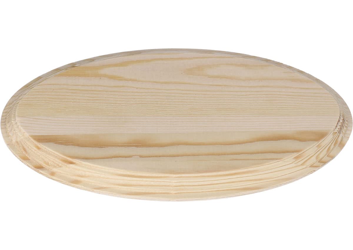 Base Solid Pine Wood Ellipse inf. 36x19 cm. sup. 34x16 cm. alt. 2,2 cm.