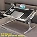 clinmday Foldable Laptop Bed Tray Desk, Adjustable Laptop Bed Tray Table with Heights and Angles, Portable Desk with Foldable Legs/USB Fan Light, Laptop Desk for Bed Sofa Couch Floor Black