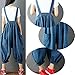 Flygo Women's Baggy Cotton Denim Wide Leg Drop Crotch Overalls Jumpsuit Romper Harem Pants
