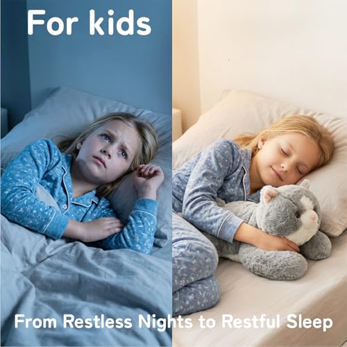 Image of Niuniu Daddy Weighted Cat Stuffed Animals, 20 Inch 3.3 lbs Weighted Plushies, Heavy Calming Body Pillow for Sleeping, Sensory Lying Lap Pad Toy Huggable Gift for Kids and Adults