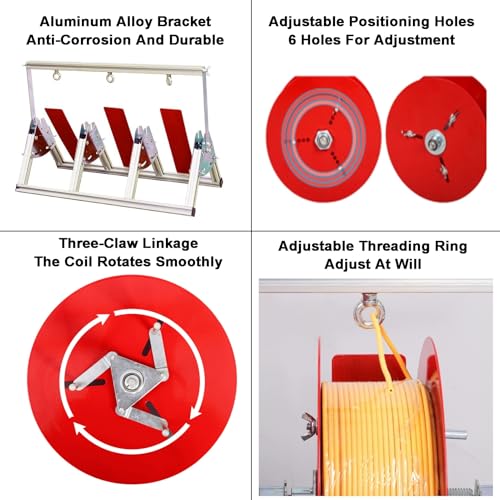 Organizador de Cables Rojo con eje resistente y diseño plegable 4