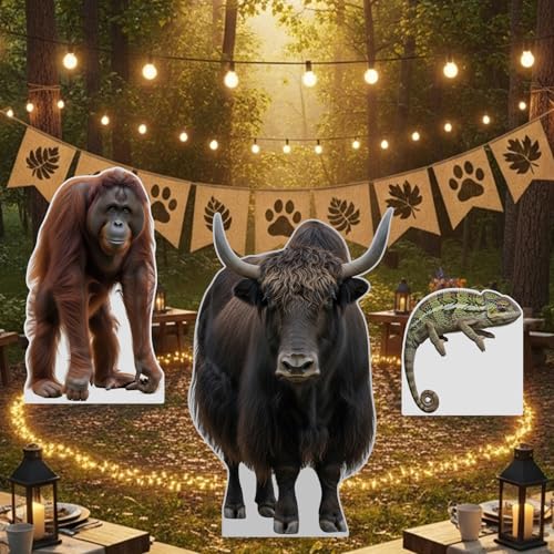 Image of Yak 1FT Life Size Cardboard Cutout, Fun Animal Standup, 1 PC | Yak Animal Standup Cardboard Cutout for Events, Party Decor, Birthday Photos, Photo Booth, Home, Office, Game Room, and More