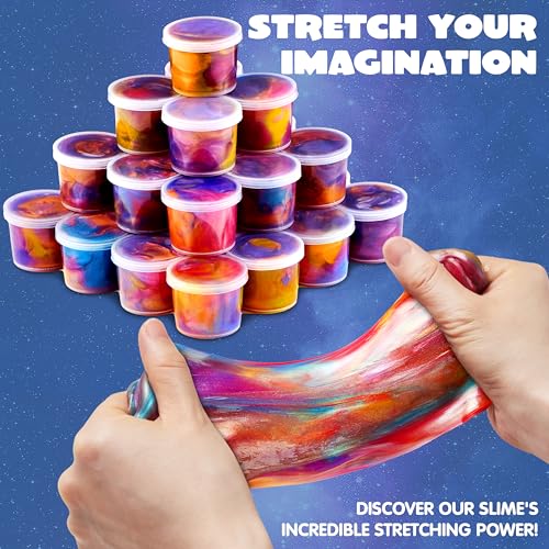 Image of JOYIN Slime Party Favors, 36 Pack Galaxy Slime Cup - Stretchy, Non-Sticky, Mess-Free, Stress Relief, and Safe - Toys for Girls and Boys - Classroom Reward, Party Supplies, Halloween