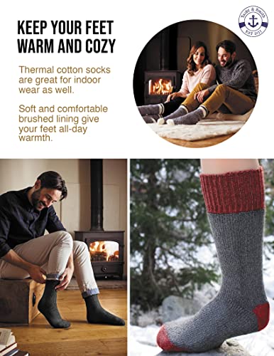 SOCKS'NBULK Case Pack of 240 Pairs Mens Womens & Kids Thermal Boot Socks, Bulk Pack Thick Warm Winter Extreme Weather Socks