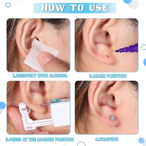 Prgislew Ear Piercing Gun Kit 18Pcs Disposable Ear Piercing Kit Including 6Pcs Self Ear Piercing Gun thumb #2