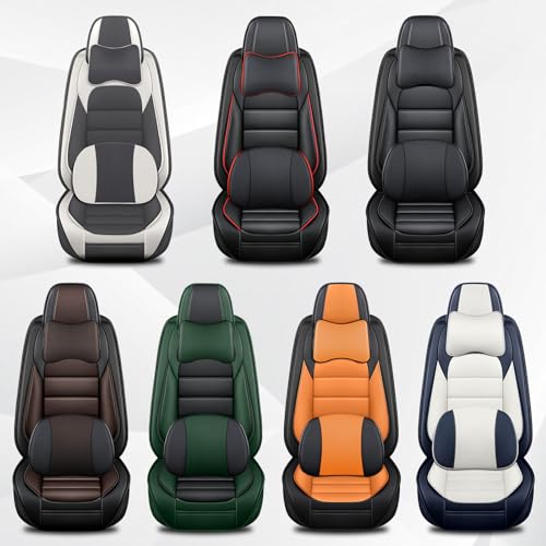 Image of Car Seat Cover Fit for Nissan 370Z 2009-2021,Compatible Airbag Non-Slip Waterproof Seat Cover,Car Seat Protector Premium Interior (Luxury 2 Seats,Gray White)