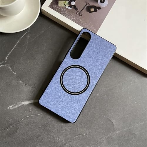 xperia 1iii 用 ケース magsafe対応 レザー ライチ柄 おしゃれ ワイヤレス充電 車用マグネット式吸引器 エクスペリア1iii用ケース かため 全面保護 耐衝撃 黄ばみ防止 指紋が目立たない メンズ 落下防止