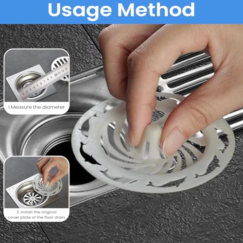 Image of HASTHIP 20Pcs Sink Strainer Hair Catchers 3.35 inches Removable Hair Catchers for Sink Strainer PP Reuseable Anti-Clogging Drainer for Bathroom Floor Strainer