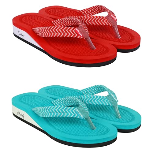 Image of Dashny Women's (1436-1434) |Extra Super Soft Comfortable Slippers |Red Brown Casual Slides Slippers