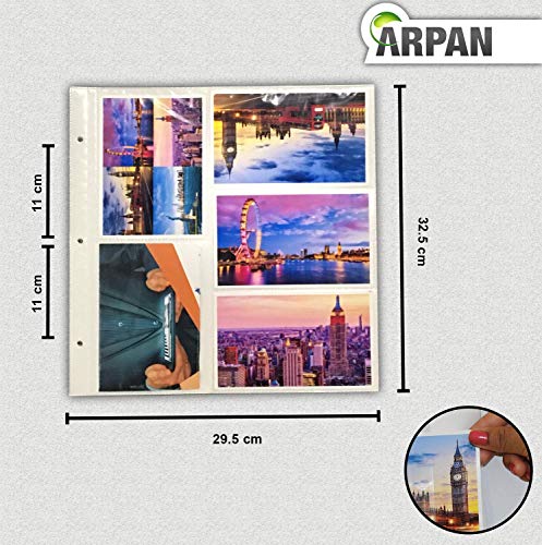 Arpan 20 Ersatz-Fotoalben zum Einstecken, für 15,2 x 10,2 cm, 200 Fotos für großes Ringbinder-Fotoalbum – Ansicht 3