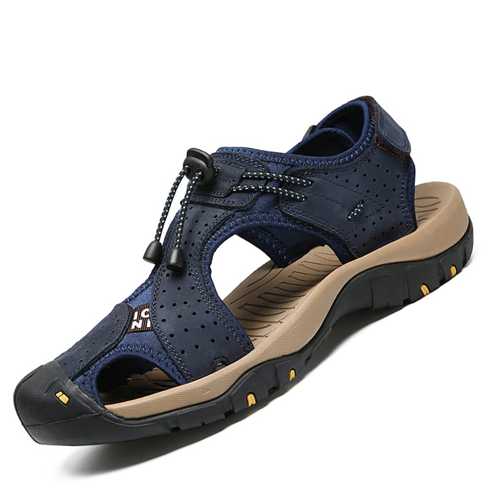 Sponsored Ad - Mens Sport Outdoor Hiking Sandals Closed Toe Athletic Summer Water Shoes Beach Walking Sandals