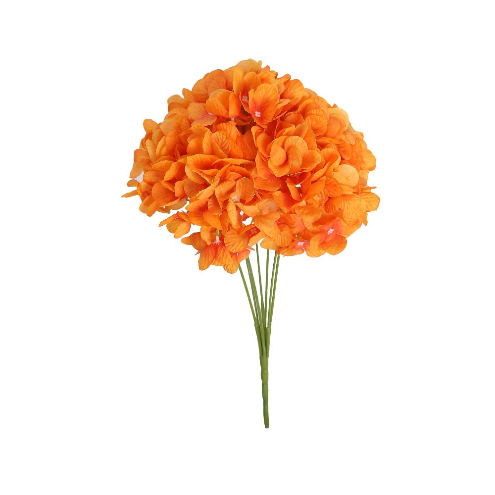 YATAI Artificial Flowers, Silk Hydrangea Flowers, Lifelike & Long-Lasting Fake Flowers, Vibrant, Realistic Hydrangeas Floral Arrangement for Weddings, Events, Home Office Decor, Allergy-Free, Orange