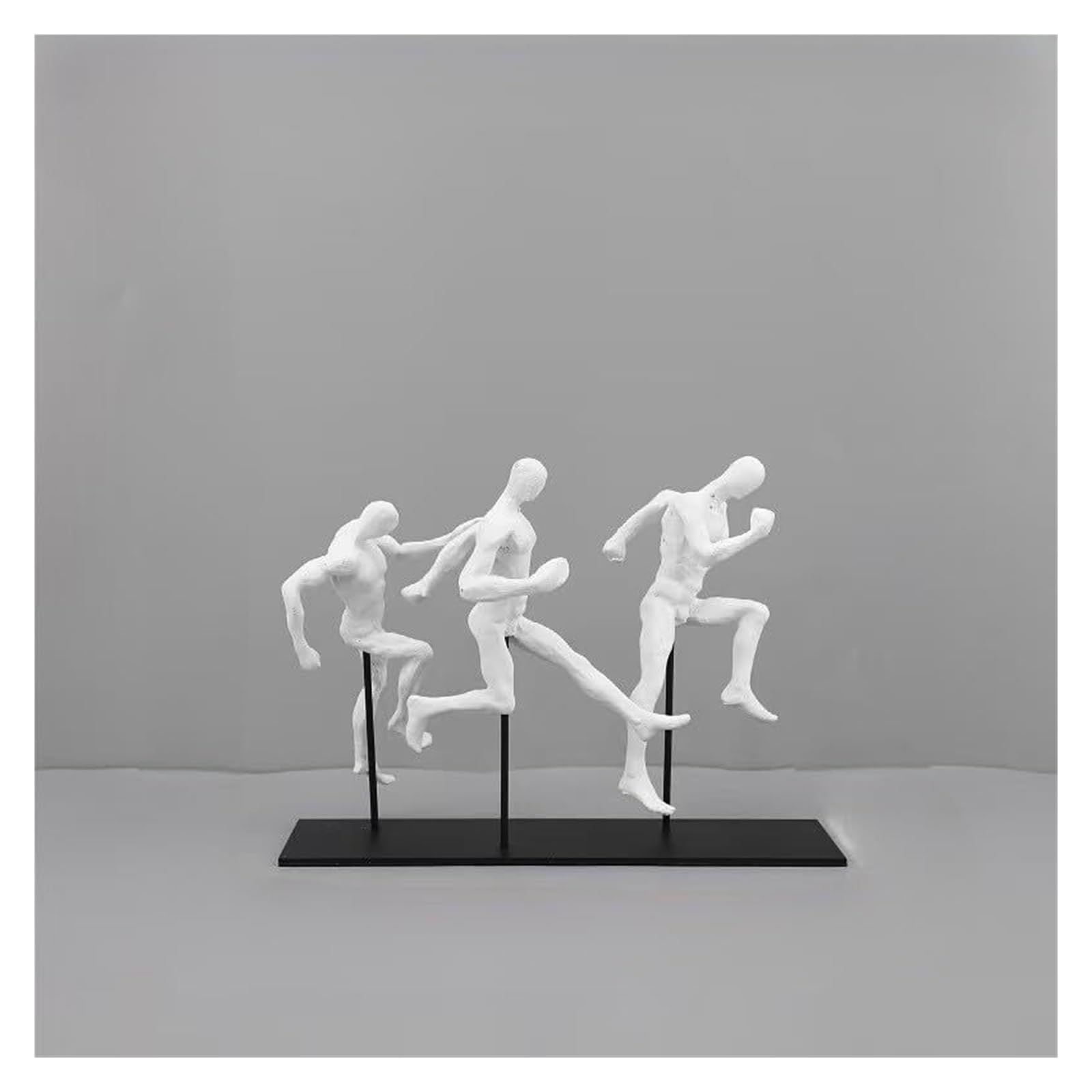 JJJing5 Decor Nordic Retro Running Figure Sculpture Statue Athletic Sprinters Figurine Decor Nightstand Accessories(White Trio)