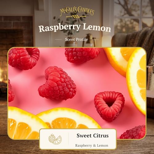 Image of McCall's Candles | Raspberry Lemon | Scented Wax Melt | Tangy Lemon, Ripe Raspberries & Bright Citrus | 6-Piece Break-Apart Bar | 12-24 Hours Per Wedge | Poured in the USA | 5.5 oz
