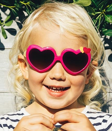 Kids Polarized Heart Shaped Sunglasses for Girls Trendy Cute Lovely Glasses Age 3-10 UV400 Protection3