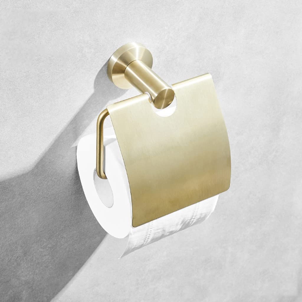 BTZHY Towel Rack Towel Rack Stainless Steel Brushed Gold Towel Rack Bar, Bathroom Hardware Set Wall Mounted Bathroom Hardware/Baffle Tissue Rack The New