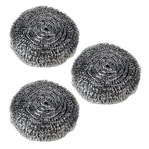 Metal Scrubber Kkuadcehi 6 Pcs Steel Wool Scrubber, Stainless Steel, Metal Sponge, for Cleaning Kitchen, Cleaning Dishes? Pots, Stove, Dish, Oven (6)