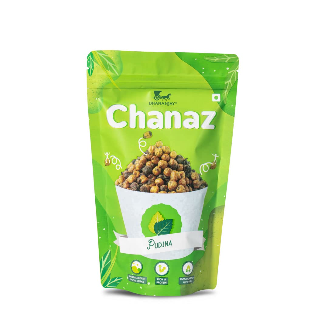 Dhananjay Roasted Pudina Flavoured Mahabaleshwar Chana (Chickpeas) | Gluten Free | Rich in Protein | 100% Roasted and Puffed - 160g-image-27