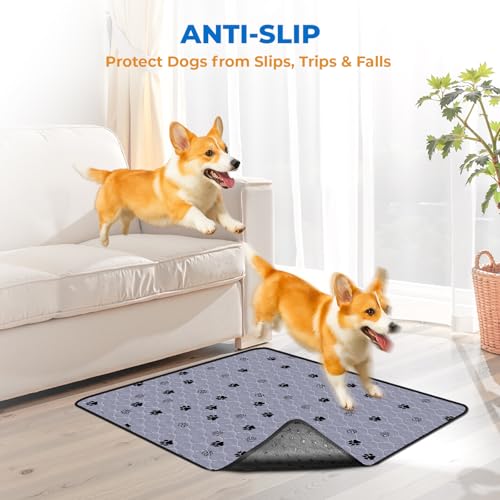 Image of Fostanfly Non-Slip Washable Pee Pads for Dogs, 2 Pack Large 63 inchx63 inch Ultra-Absorbent and Leak-Proof Reusable Potty Training Pads for Dogs and Cats Puppy Pads