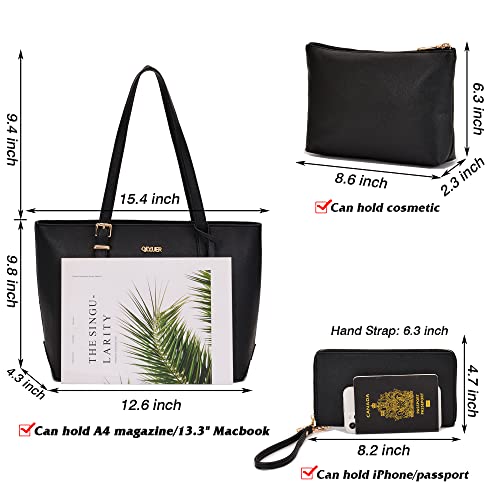 Qiyuer Women Purses Handbags Wallet Sets Shoulder Bags Top Handle Satchel Tote Purse Work Bag Set With Matching Wallet 3pcs2