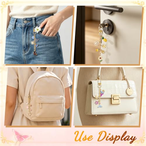Image of Wurosi 20 Pcs Metal Keychain Making Kit, Bag Charm Chains,Gold