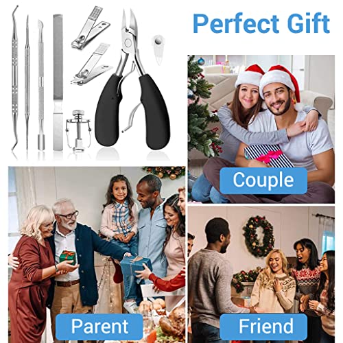 MAYCREATE® Ingrown Toenail Clippers for Ingrown or Thick Toenails, 9PCS Stainless Steel Toe Nail Clipper for Men & Seniors, Professional Pedicure Clippers Kit with Nail File - Image 6