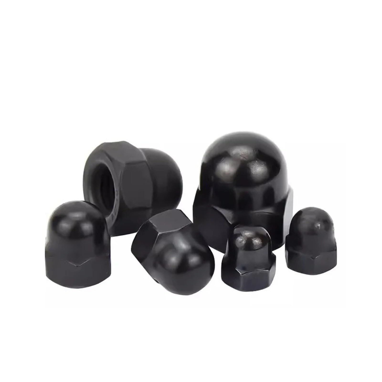 ZS Hardware Czarne nakrętki kołpakowe ze stali nierdzewnej 304 M3-M20 Dekoracyjna roleta kopułkowa(M20 2pcs)