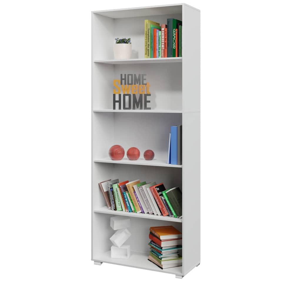 Casaria® Libreria Scaffale Vela 190cm 5 Ripiani Mobile Archiviazione Documenti Ufficio Soggiorno