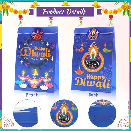 HOWAF-12pcs-Happy-Diwali-Party-Decorations-Supplies-Happy-Diwali-Gift-Bags-for-Indian-Diwali-Festival-Festival-of-Lights-Party-Treat-Bags-Diwali-Theme-Candy-Bags-Cookie-Bags