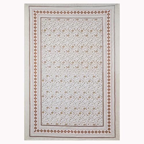 Image of Texstylers Table Cloth | Table Cloth for 6 Seater Dining Table| Dining Table Cover 6 Seater | Table Cover 6 Seater | Dining Table Cover | Rectangle, Cotton,150 cm X 225 cm (Orange)