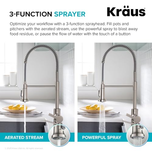KRAUS Britt 2nd Gen Commercial Style Pull-Down Single Handle Kitchen Faucet in Spot Free Antique Champagne Bronze, KPF-1691SFACB - image 9