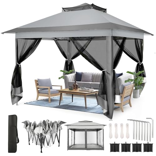 COBIZI 11x11 Pop Up Gazebo Canopy Tent Easy Up Outdoor Gazebo Waterproof Upgrade Portable Gazebo...