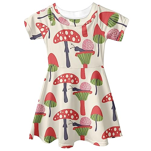 UNICEU Girl A-Line Party Flower Dress Short Sleeve Kids Girls Casual Dresses for Age 3-14 Years4