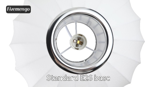 Image of 11.5in Small Lantern Pendant Light, Imitation Silk Lampshade, White Bubble Pendant Light, Large Hanging Lamp Simple Chandelier for Dinning Room Kitchen Island Bedroom Restaurant Cafe