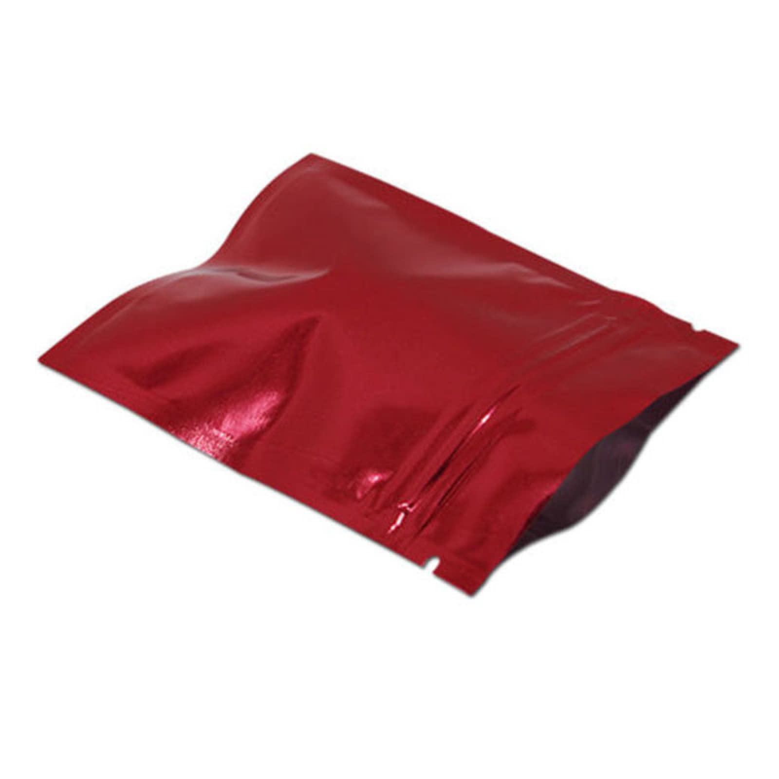 Lebensmittel-Aufbewahrungsbeutel, 18 x 26 cm, 100 Stück, hitzeversiegelt, Aluminiumfolie, Druckverschlussbeutel, flache Verpackung, wiederverschließbare Folie, Rot